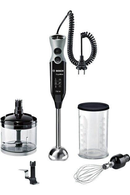 MSM67170 ErgoMixx El Blenderi, 750 Watt, Siyah Paslanmaz Çelik Karıştırma Ayağı, Buz Kırma Bıçağı