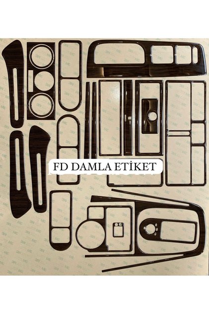 Volkswagen Golf 4 Dashboard, Console, Trim, and Insole Cover Set, Dark Oak Color, Full Set, Custom Design