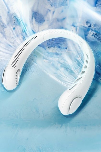 Yeni Nesil Taşınabilir Şarjı Boyun Fanı 3 Hız Kademeli Serinletici Boyun Baş Vantilatörü Pervane
