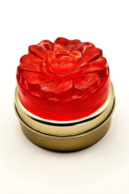 Holiday and Travel Soap (Strawberry Scented) - High Glycerin Soap in a Decorative Gold Metal Box