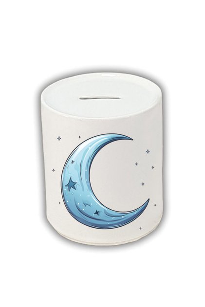 Blue Moon Printed Piggy Bank - Ceramic Money Saving Piggy Bank
