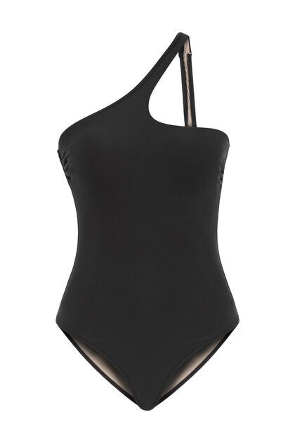 One Shoulder Black Swimsuit