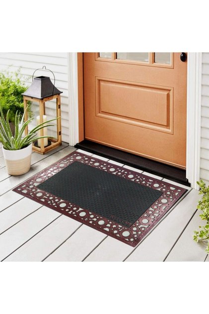 Welcome Written Patterned Rubber Door Mat