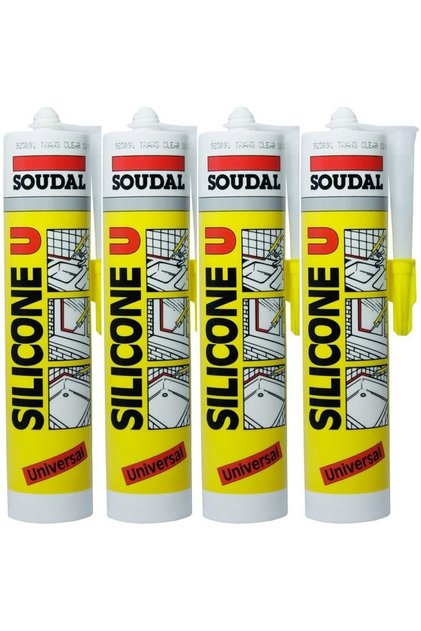 4 ADET SOUDAL ŞEFFAF SİLİKON 280 GR