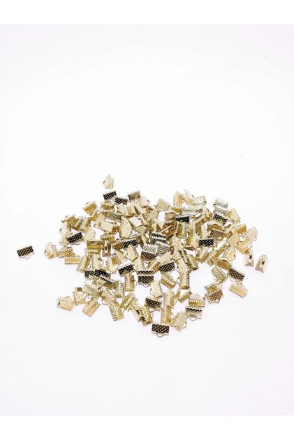 100 Pieces 1 Cm Crocodile Closure Gold