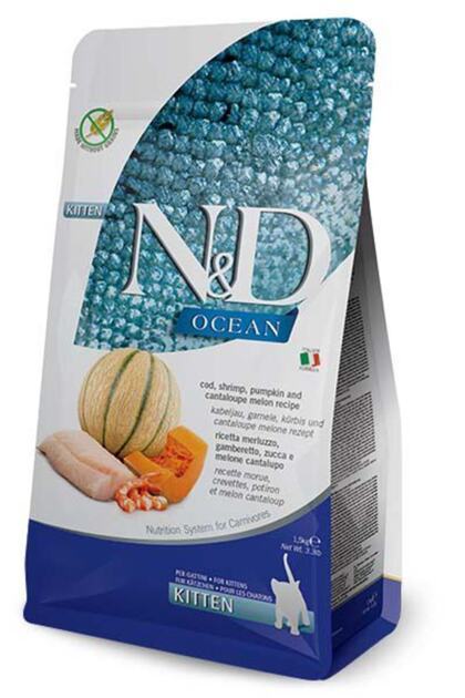 Nd Ocean Kitten Morina Balıklı Balkabaklı Karidesli Kavunlu Yavru Kedi Maması 1.5 Kg