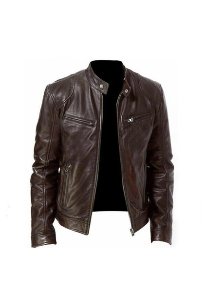 Men's Brown Judge Collar Genuine Leather