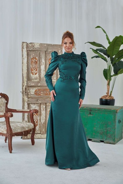 فستان سهرة ساتان أنيق 7082