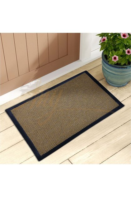 Beige Carpet Door Mat with Mud and Dust Scraper Frame