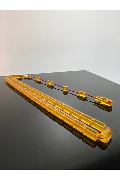 Üst Düzey Usta İşçilikli Ateş Kehribar Tesbih