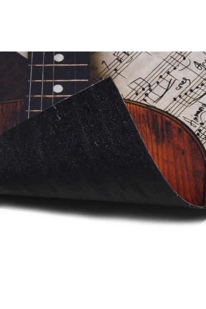 Guitar and Notes Patterned Rubber Door Mat