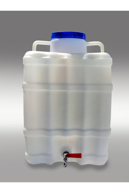 16 Litre Asmalı Metal Musluklu Beyaz Bidon