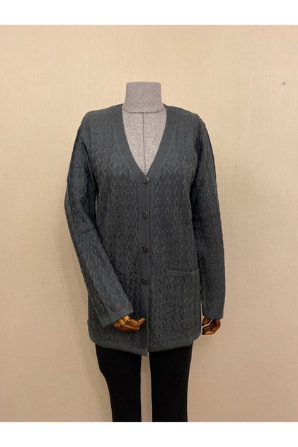 Seasonal Mercerized Mother's Pocket Cardigan / Smoked