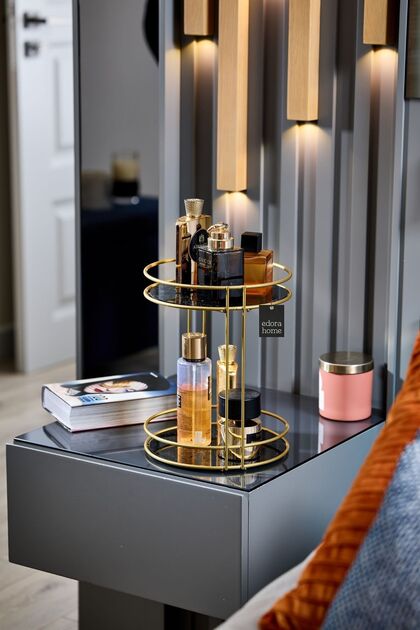 Edora Home 2'li Gold Banyo Organizer Seti, İki Katlı ve Tek Katlı