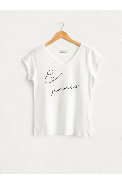 Cartoon Character Tennis Design T-Shirt