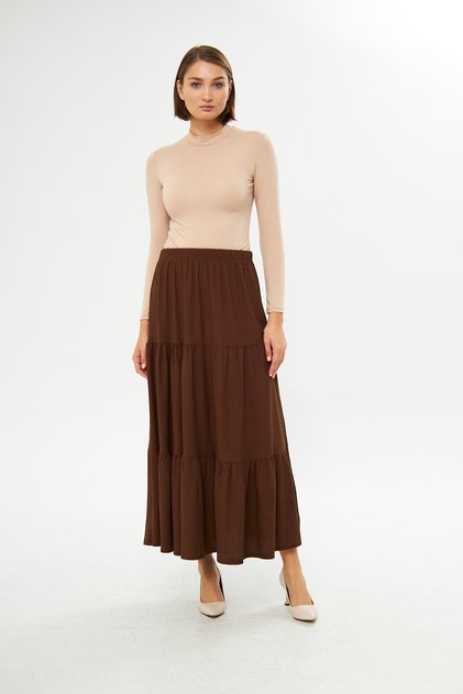 Folded Twisted Fabric Skirt, 3 Layer Skirt, Hijab Skirt, Long Skirt, Mother Gift, Lover Gift