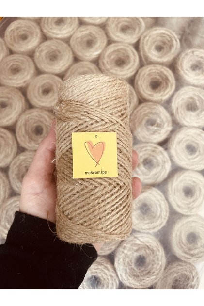 Premıum Jüt Ip 100 gr ( _5) Makrome Hasır Kırnap Kendir Süsleme Natural Hobi Kraft Örgü Çanta Ipi