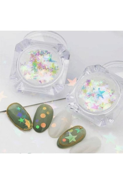 1 Adet Karanlıkta Parlayan Yıldız Pullar Nail Art Kalıcı Oje Protez Tırnak Göz Makyajı