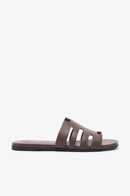 Cayla Brown Genuine Leather Women's Slippers