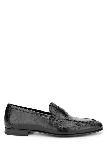 Men's Genuine Leather Black Loafer Shoes