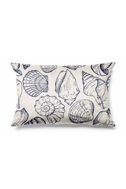 Rectangular Sea Patterned Double-Sided Printed Suede Throw Pillow Cover