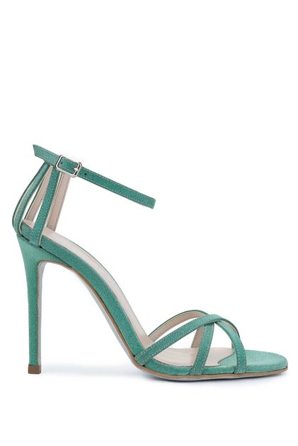 Women's Vegan Green Heeled Sandals