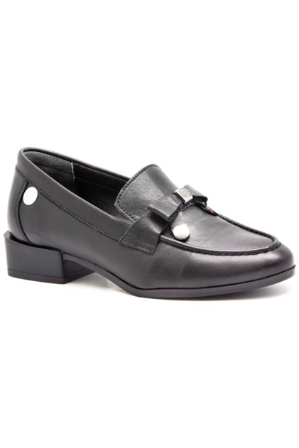 D24Ya-3800 Black Skin Leather Casual Women's Shoes