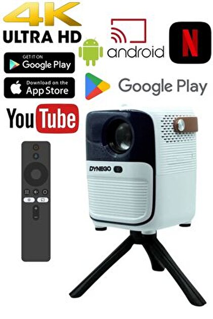 LENSUN 4K Ultra HD Projektör Android İşlemcili Taşınabilir