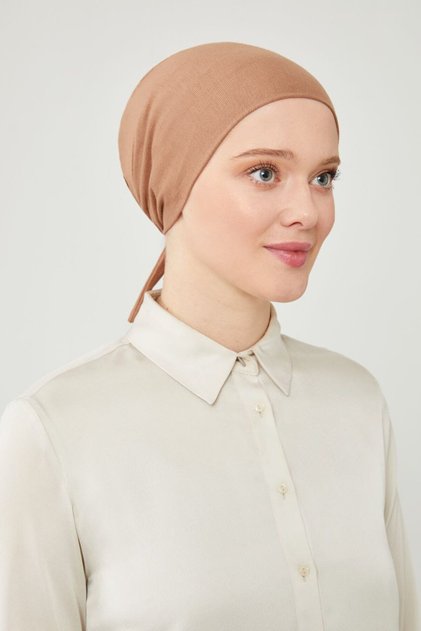 Women's Hijab Large Volume Large Size XL Bone Milk Coffee Color