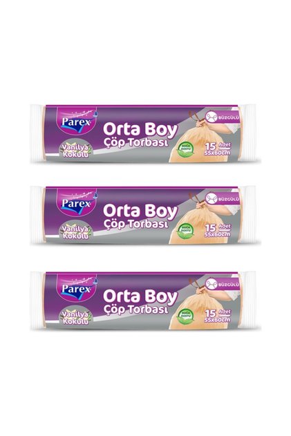 Medium Garbage Bag Vanilla Scented 15 Pieces (55X60Cm) Pack of 3