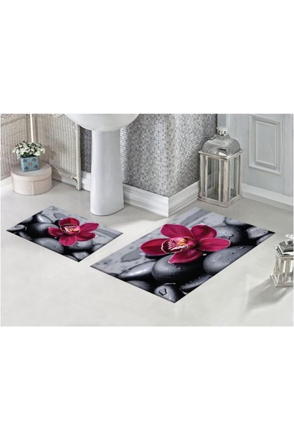 Orchid 3D Patterned Digital Printed Bath Mat
