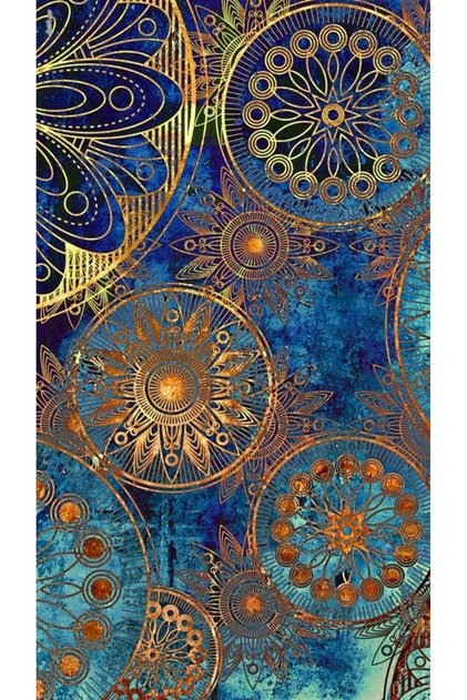 Mandala Çark Desen Elmas Mozaik Tablo 43x76