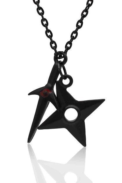 Naruto Kunai and Shuriken Combine Necklace - Black Color Minato Pendant Classic with Chain