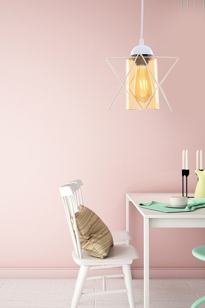 Modes Tekli Beyaz Avize, Bal Akrilik Cam, Modern Sarkıt Avize, Dekoratif Tavan Aydınlatma, Salon Avizesi, Oturma Odası, Yatak Odası ve Mutfak Kullanımı