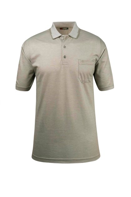 Men's Plus Size Polo Neck Buttoned Pocket Green T-Shirt Classic Fit - 4931Bat