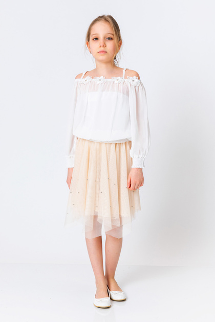 Girl's Asymmetrical Tulle Skirt