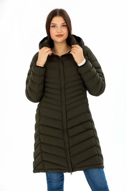 Women's Long Removable Hooded Padded Water Repellent Puffer Jacket 8642