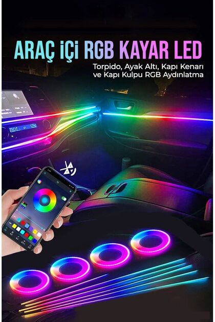 Car Interior Atmosphere Ambiance Led Neon Rgb App Controlled 18 Pieces