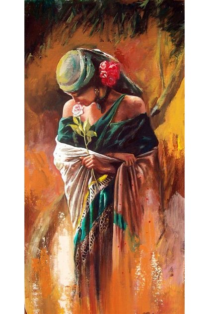 Çingene Güzeli Elmas Mozaik Tablo 30x58 cm