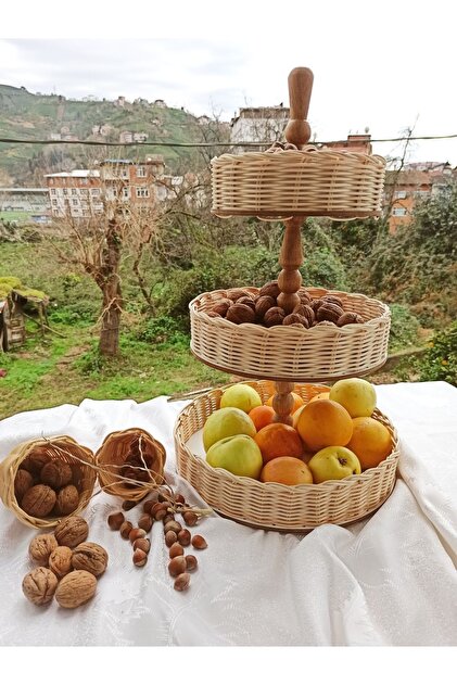 gudelidekor bambu 3 katlı sunumluk 51 cm 20x6 25x6 30x6cm - Fiyatı
