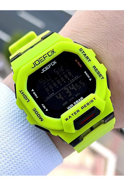 Joefox G-SHOCK Kasa Yeşil/Siyah Dijital 5 Atm Suya Dayanıklı 2 Yıl