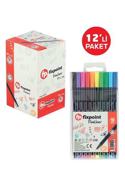 Fineliner Kalem 10'lu FixPoint P-0216 12li Paket