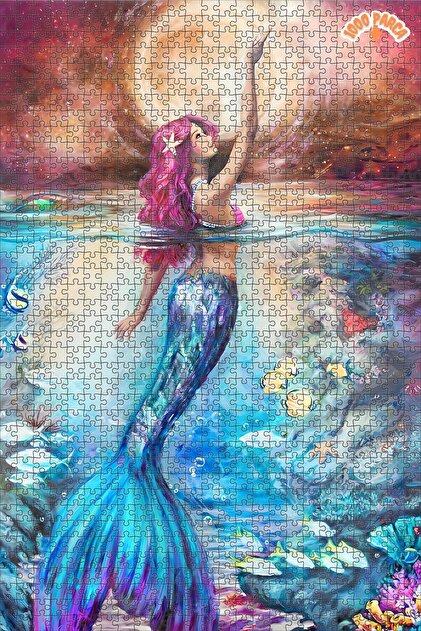 Teona Ahşap Fantastik Deniz Kızı Dekoratif Çift Katlı Çerçeveli