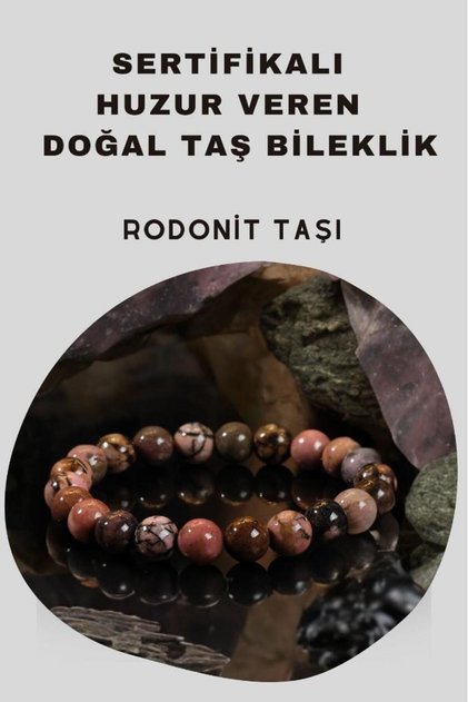 Huzur Veren Doğal Taş Bileklik - Sertifikalı Radonit Bileklik, Unisex Hediye Bileklik
