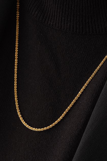 Steel Wire Rope Diamond Necklace 3mm Tarnish Resistant Crushed Thorn Chain 60cm