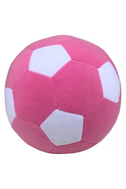 Pembe-beyaz Peluş Top Yumuşak Dokulu Evde Oynamalık Normal Boyutta Oyuncak Peluş Top