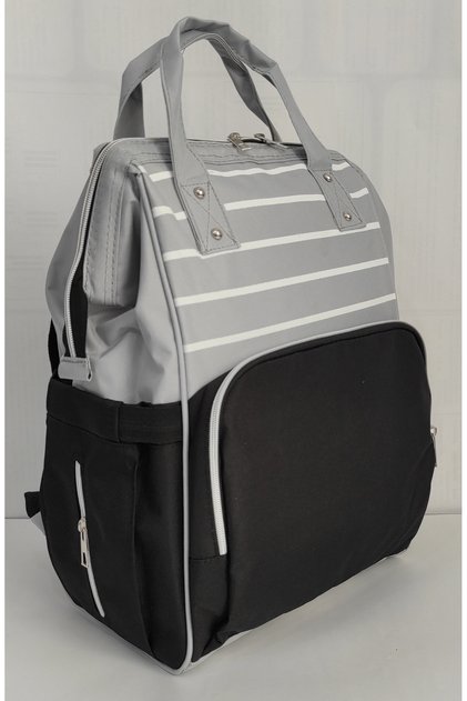 Functional Care Bag for Mother and Baby - Light Gray Black