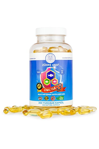 Zühre Ana Omega 3 Balık Yağı - 200 Kapsül (1300 Mg) - Fiyatı