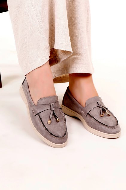 Women's Comfortable Light Soft Suede Tasseled Ballerina Shoes
