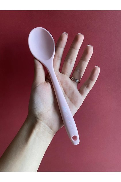 Set of 2 silicone spoons heat resistant tough